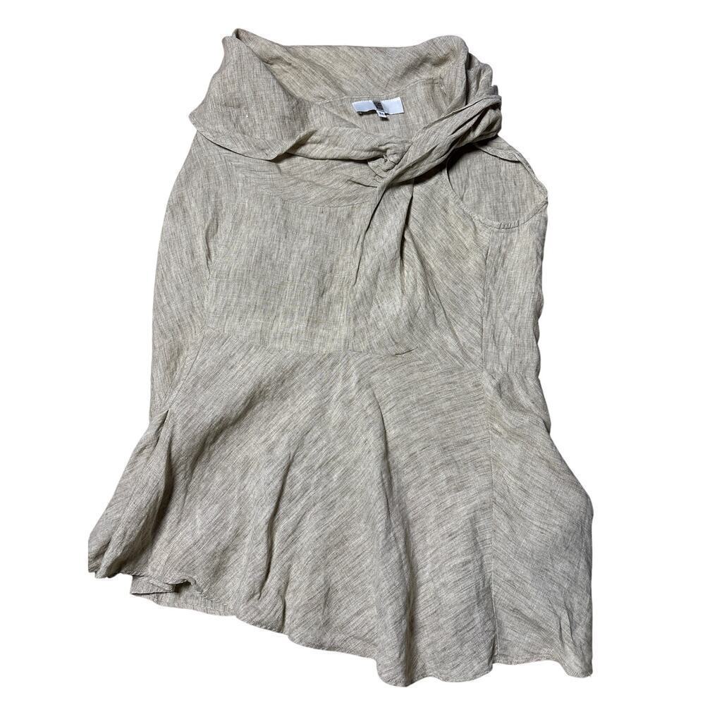 Vintage Irene Van Ryb Linen Cowl Neck Top EU 44 | 90s French Minimalist